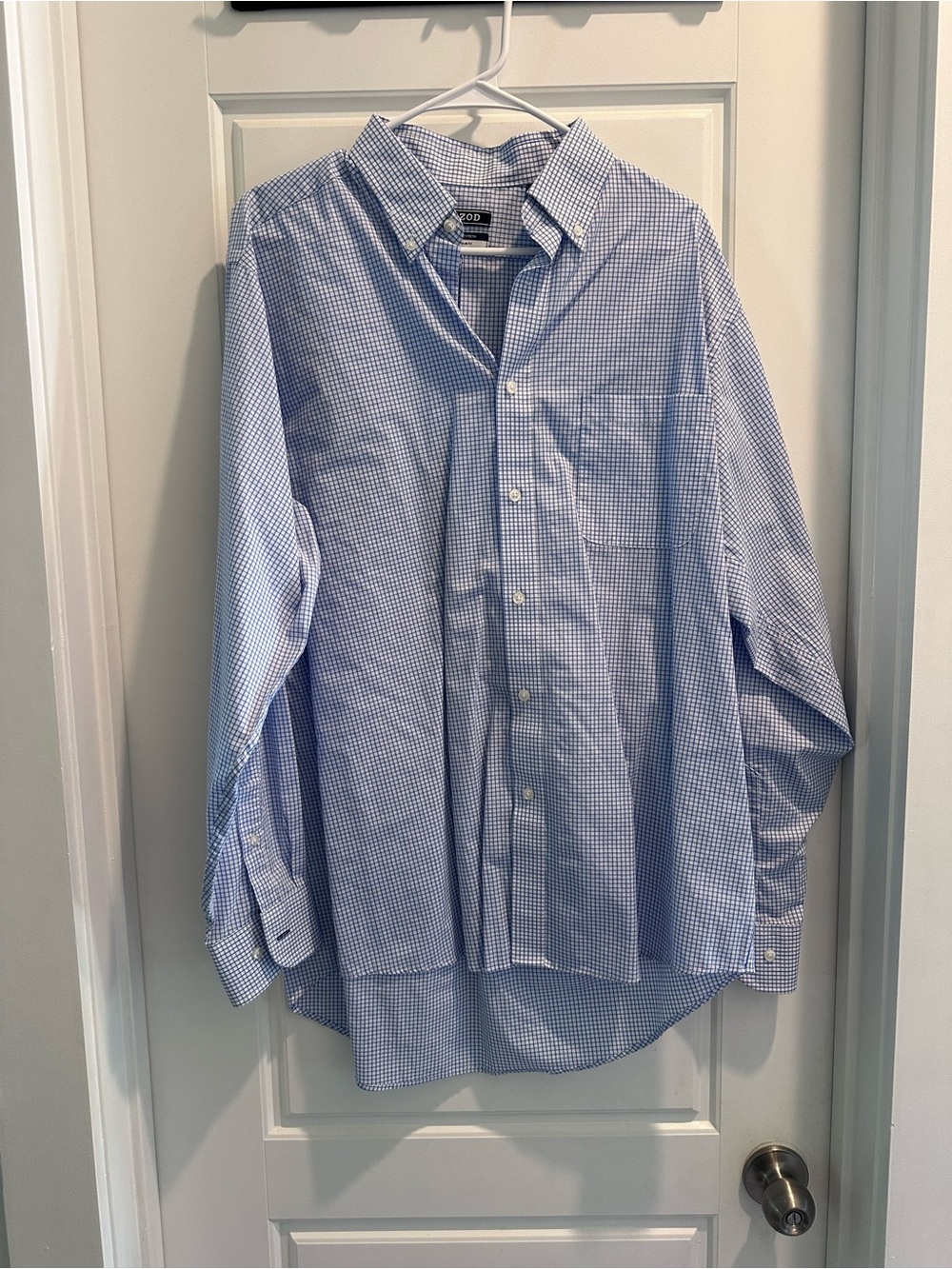 Izod Light Blue Check Dress Shirt